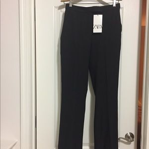 Zara high-waisted flare pants, Black